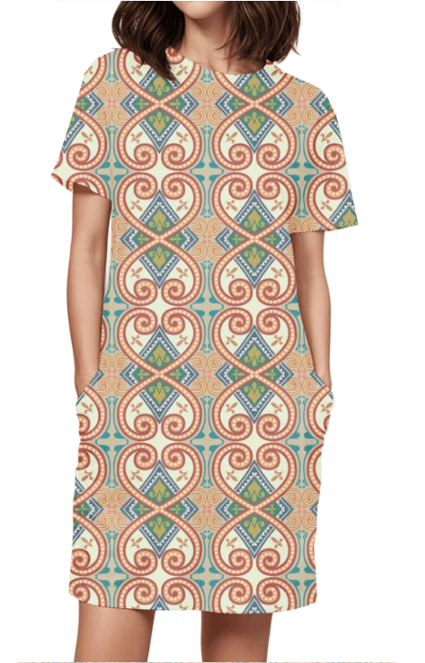 Women's Full Print T-Shirt Dress