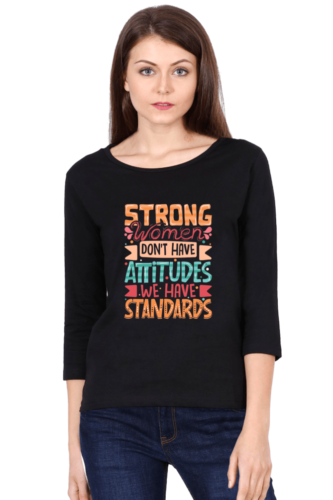 Women Round Neck 3/4 Sleeve T-Shirt