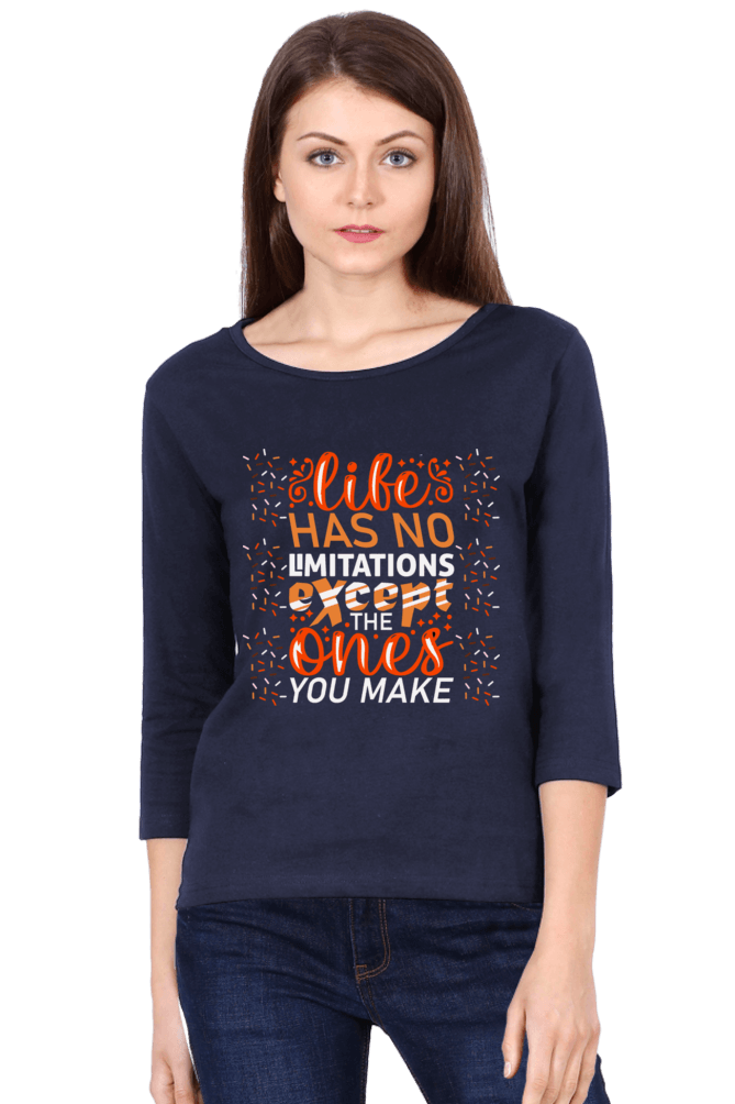 Women Round Neck 3/4 Sleeve T-Shirt