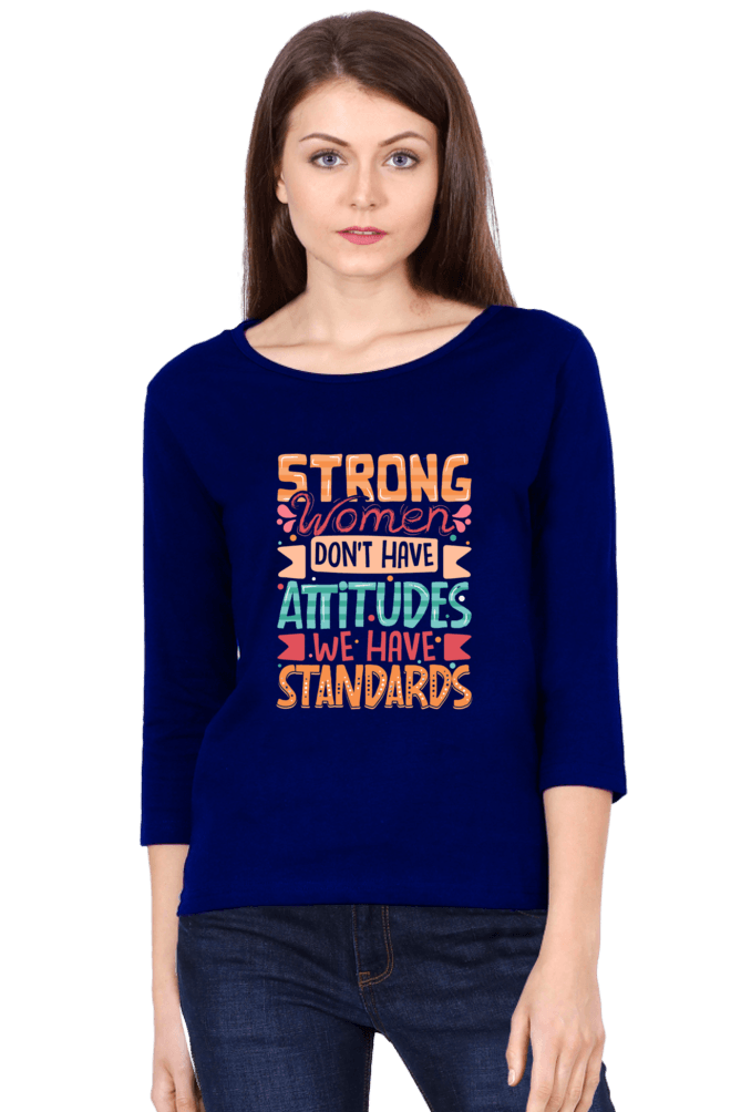 Women Round Neck 3/4 Sleeve T-Shirt