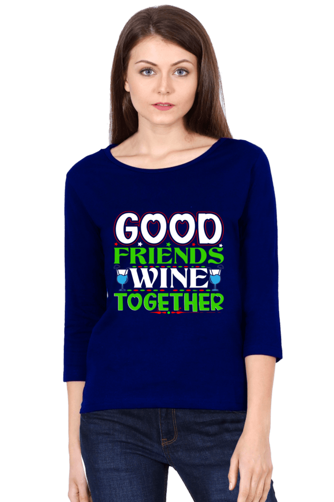 Women Round Neck 3/4 Sleeve T-Shirt