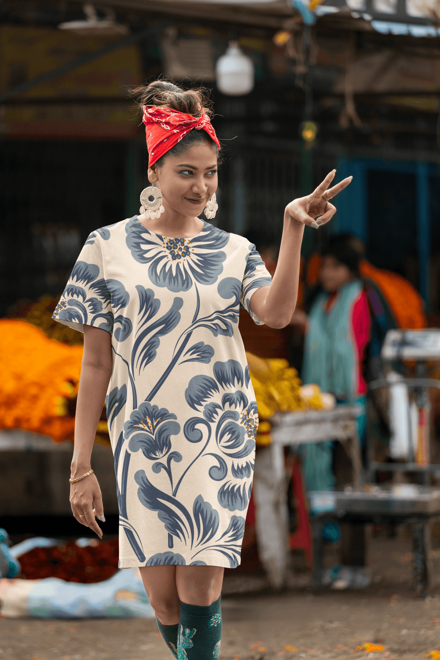 Women's Full Print T-Shirt Dress