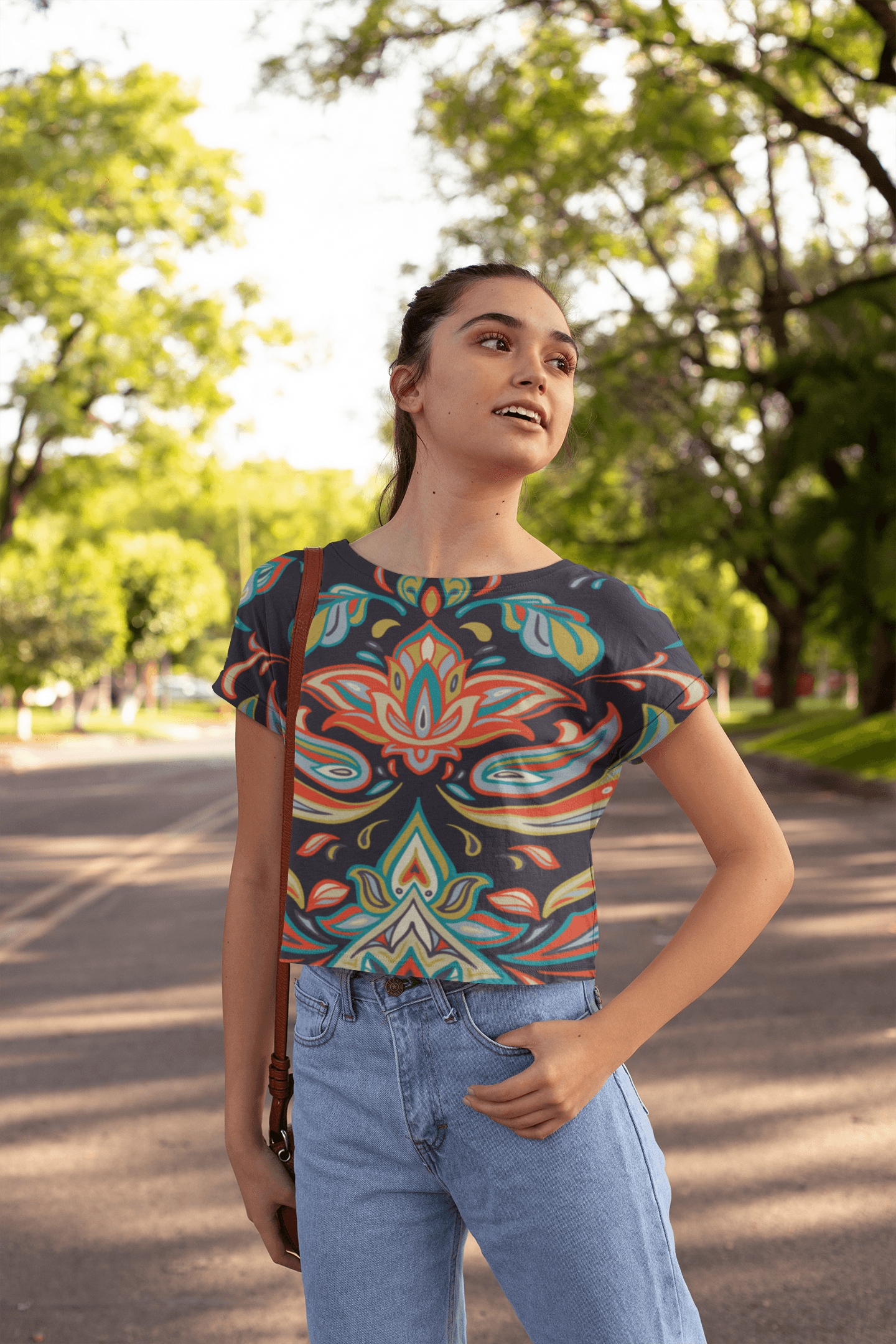 Women's Full Print Crop Tops