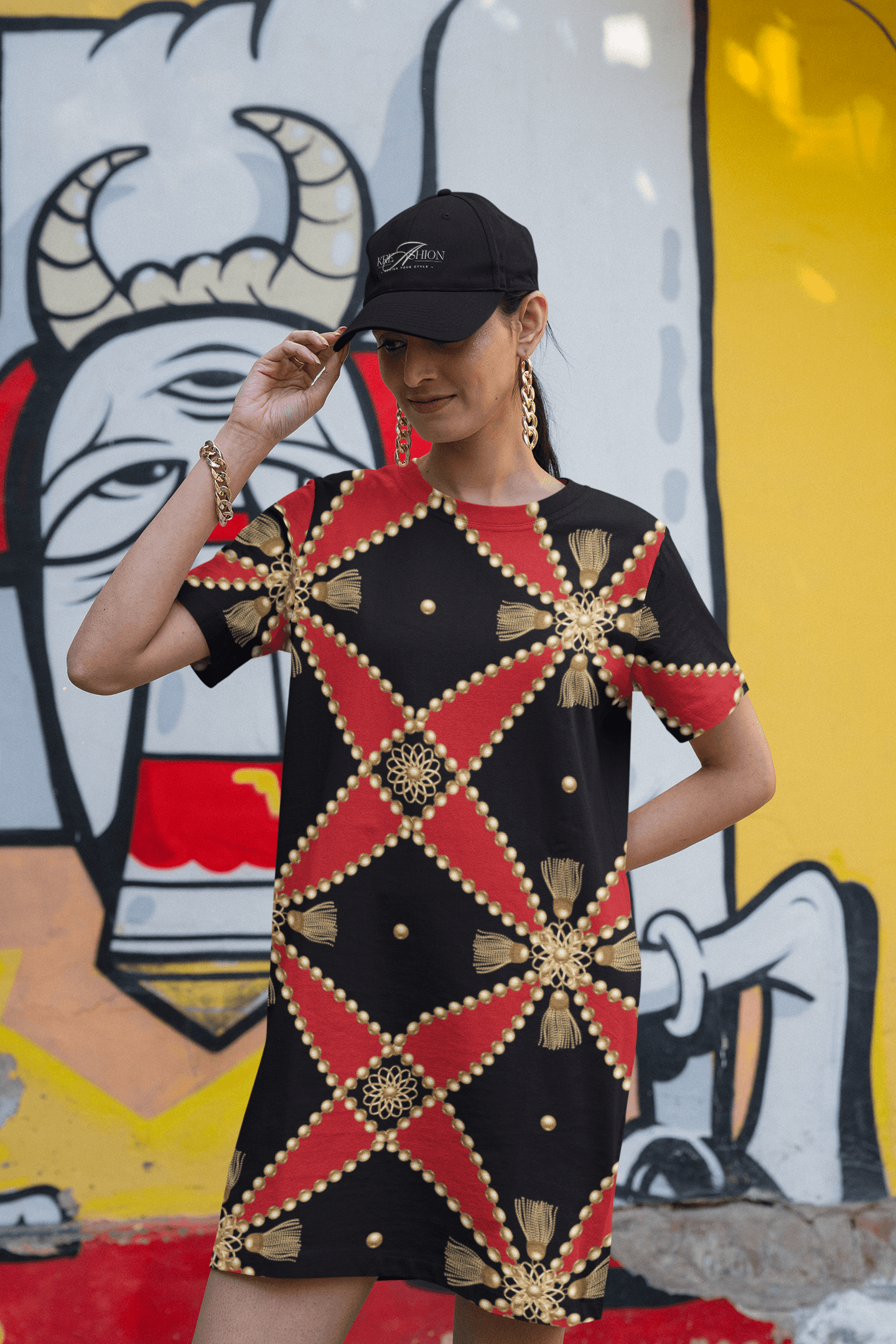 Women's Full Print T-Shirt Dress