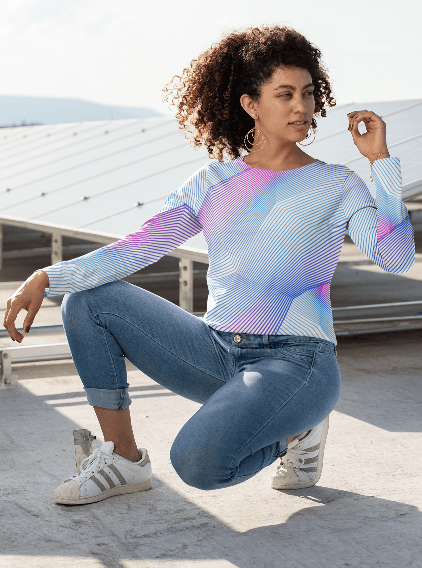 Women's Full Sleeves Print T-Shirt