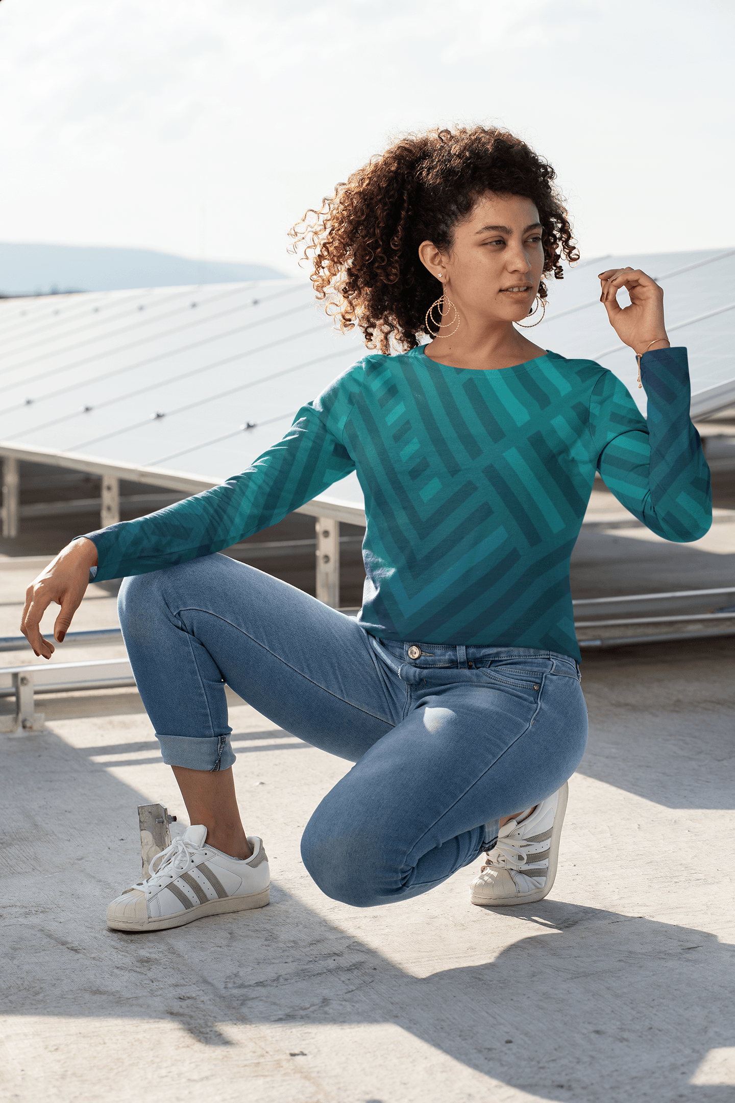 Women's Full Sleeves Print T-Shirt