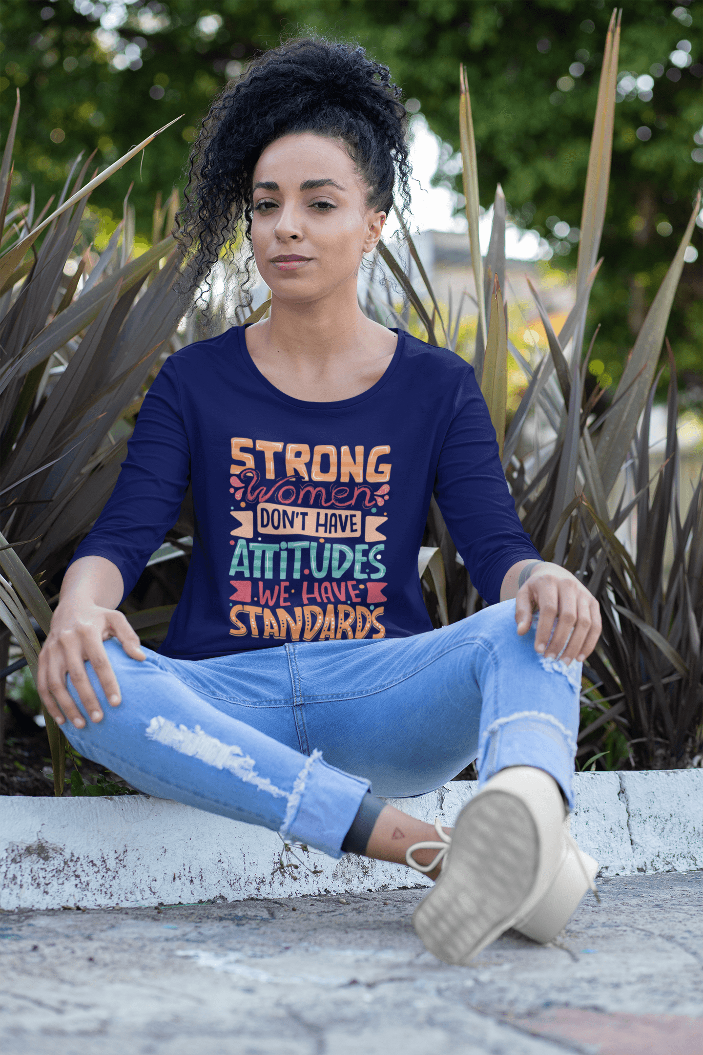 Women Round Neck 3/4 Sleeve T-Shirt