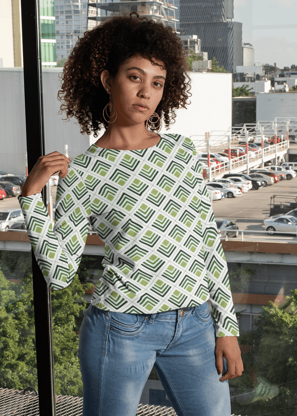 Women's Full Sleeves Print T-Shirt
