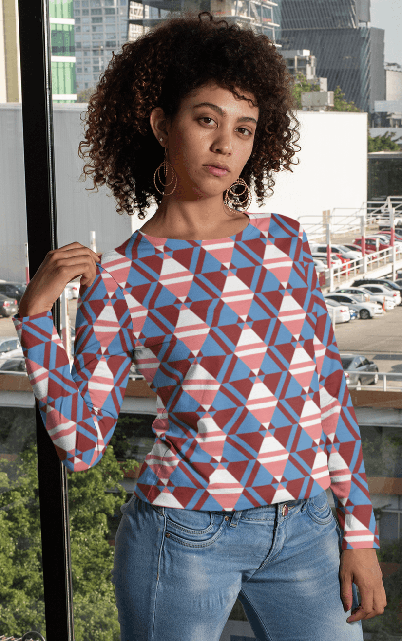 Women's Full Sleeves Print T-Shirt