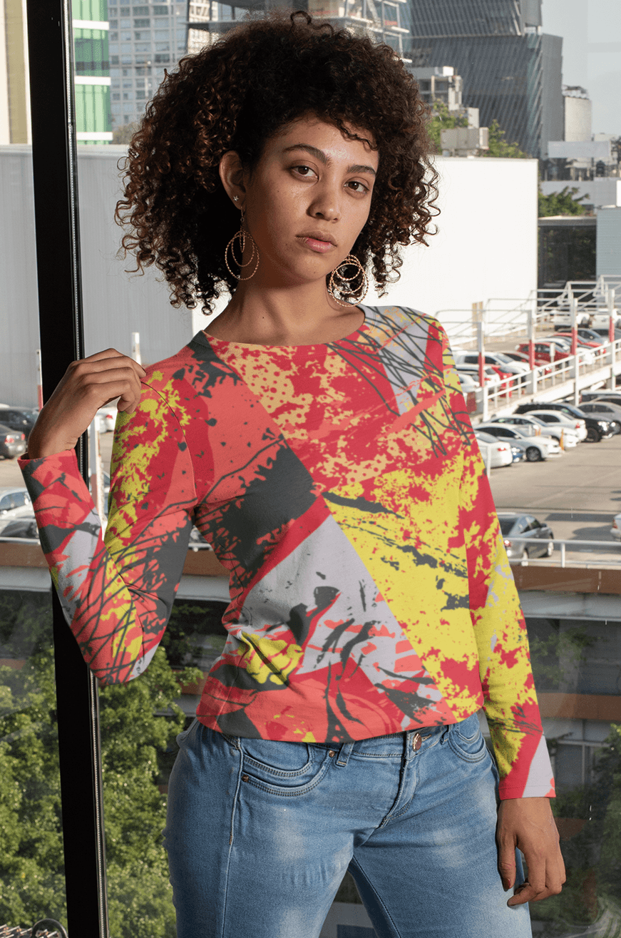 Women's Full Sleeves Print T-Shirt