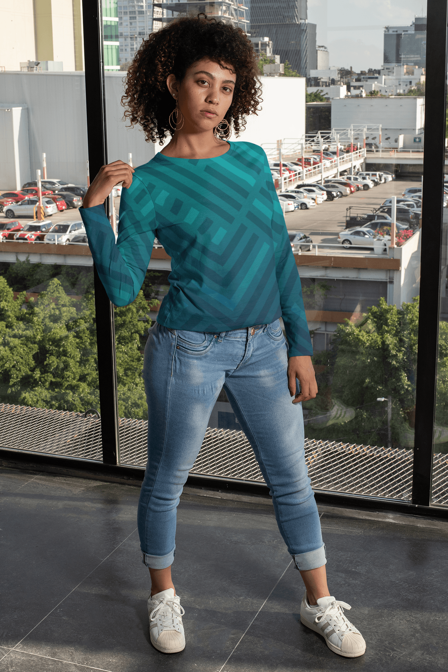 Women's Full Sleeves Print T-Shirt