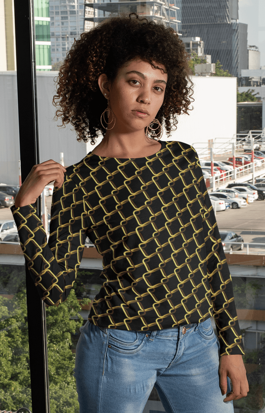 Women's Full Sleeves Print T-Shirt