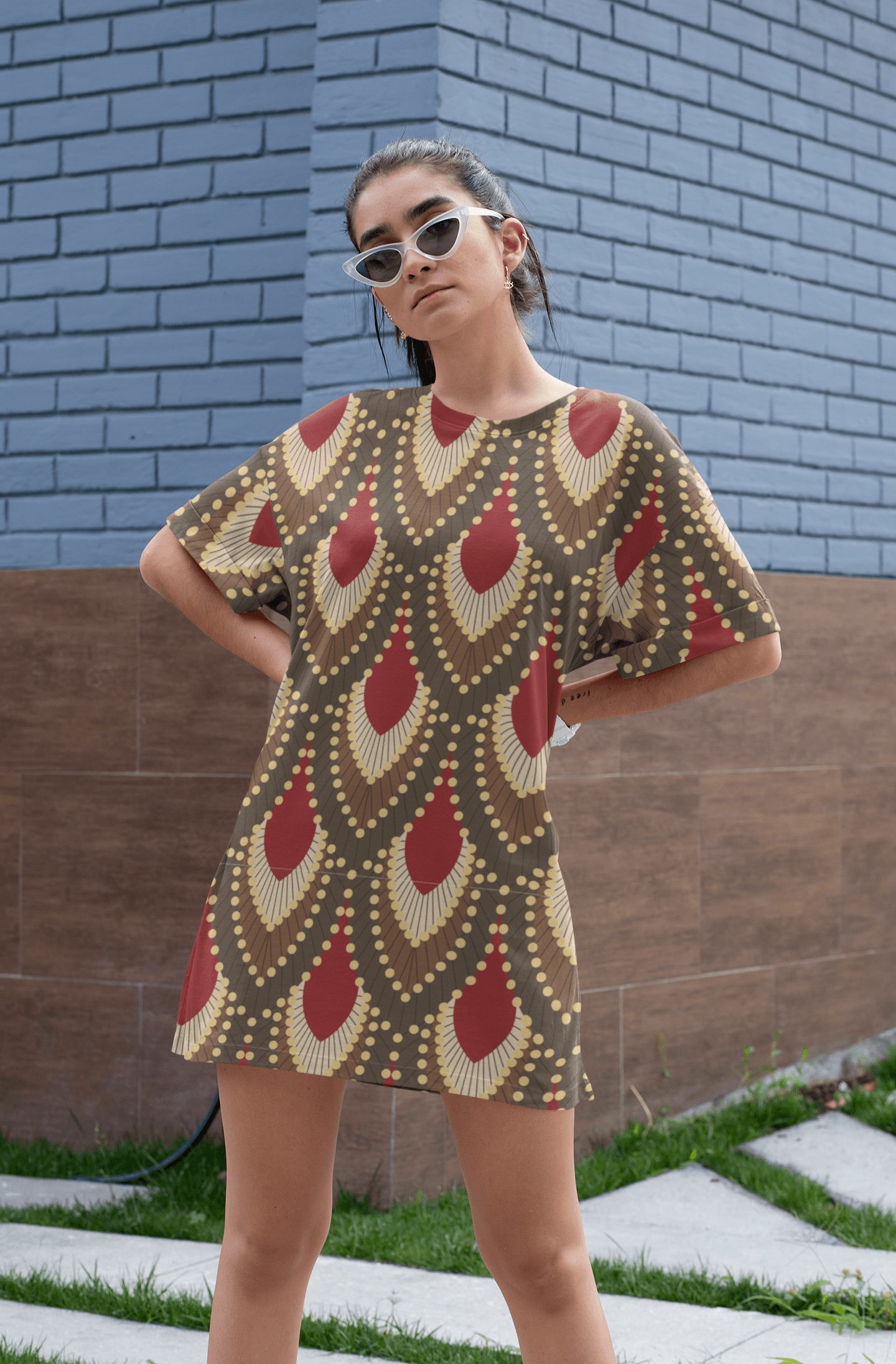 Women's Full Print T-Shirt Dress