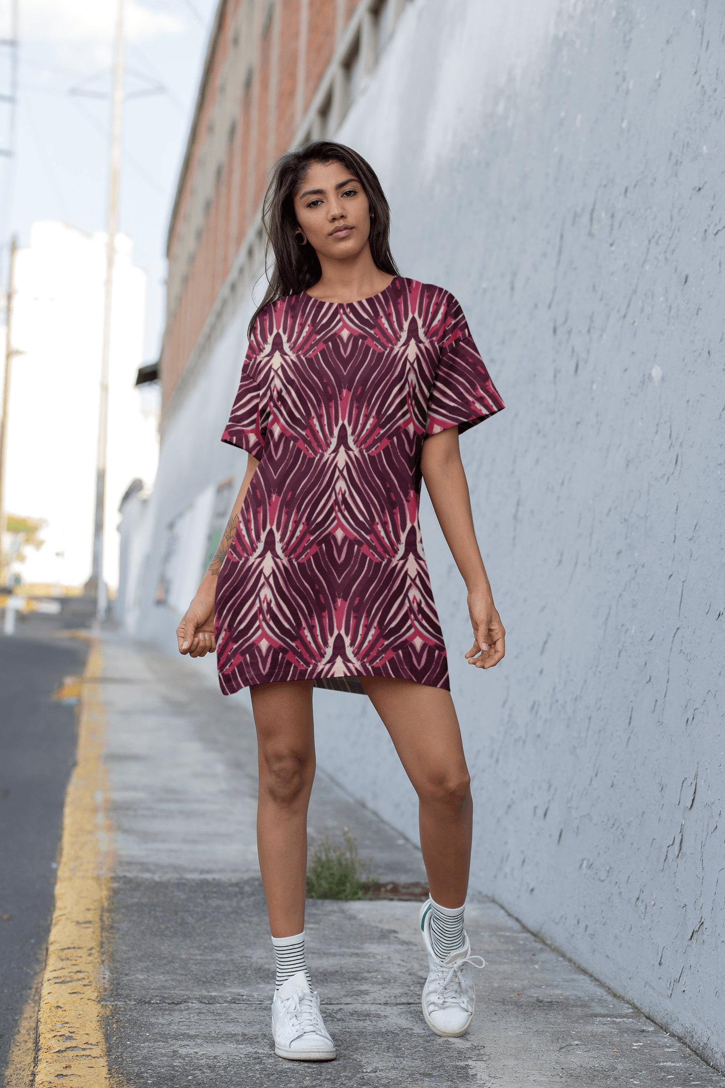 Women's Full Print T-Shirt Dress