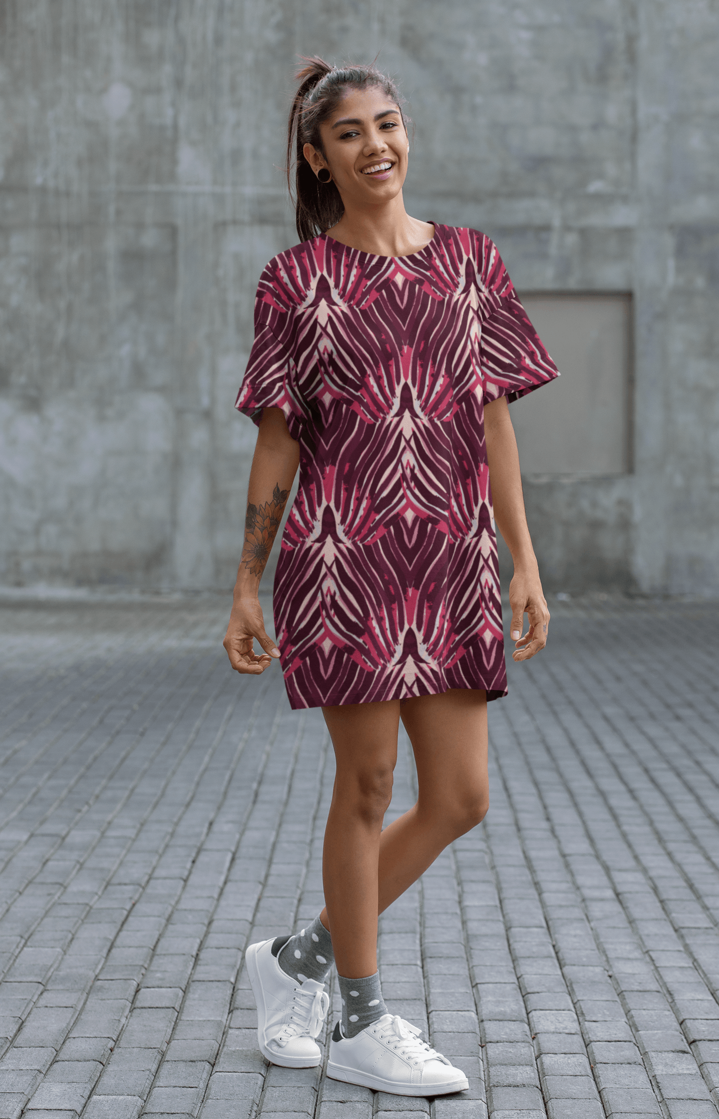 Women's Full Print T-Shirt Dress