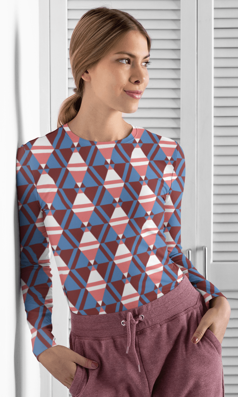 Women's Full Sleeves Print T-Shirt