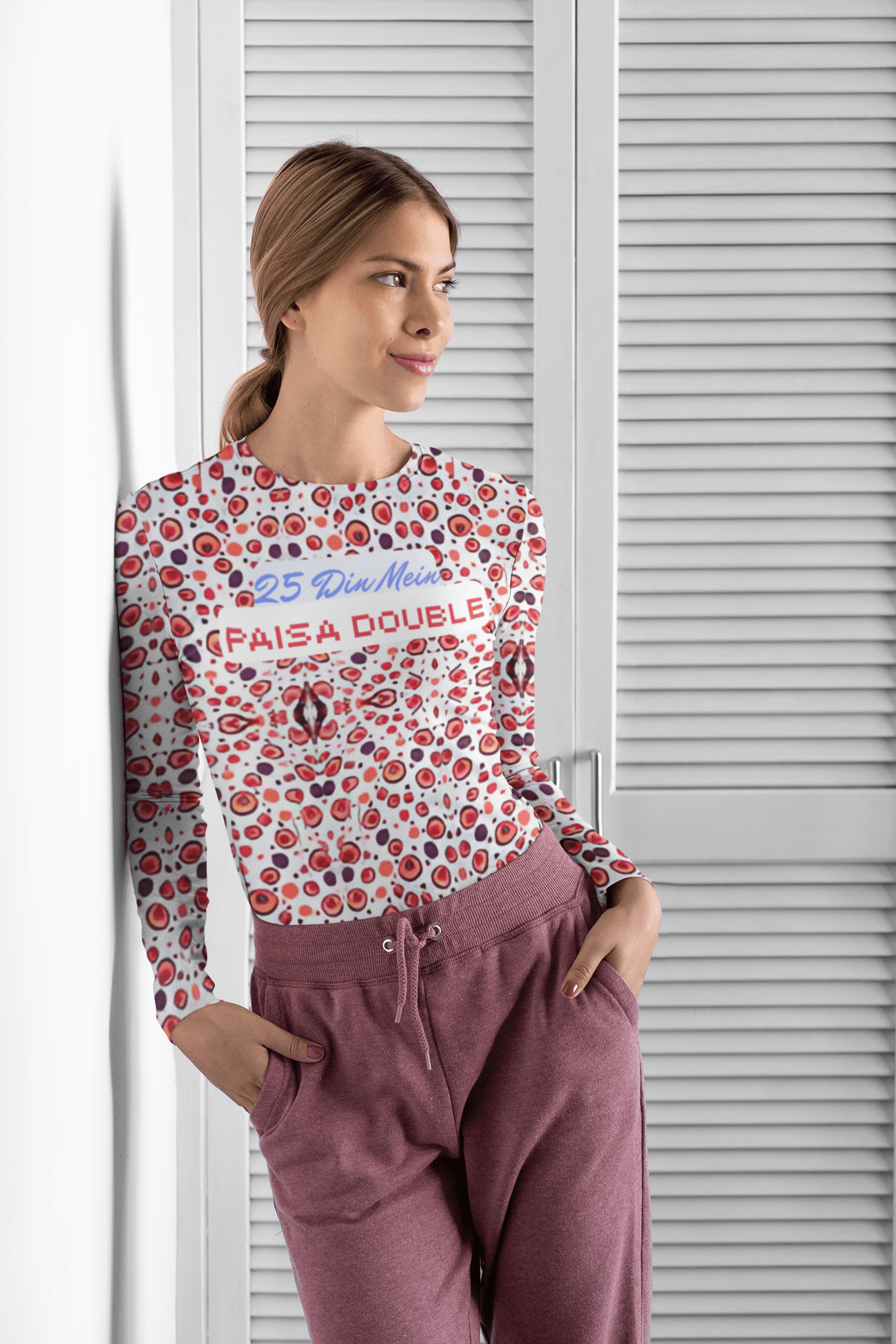 Women's Full Sleeves Print T-Shirt