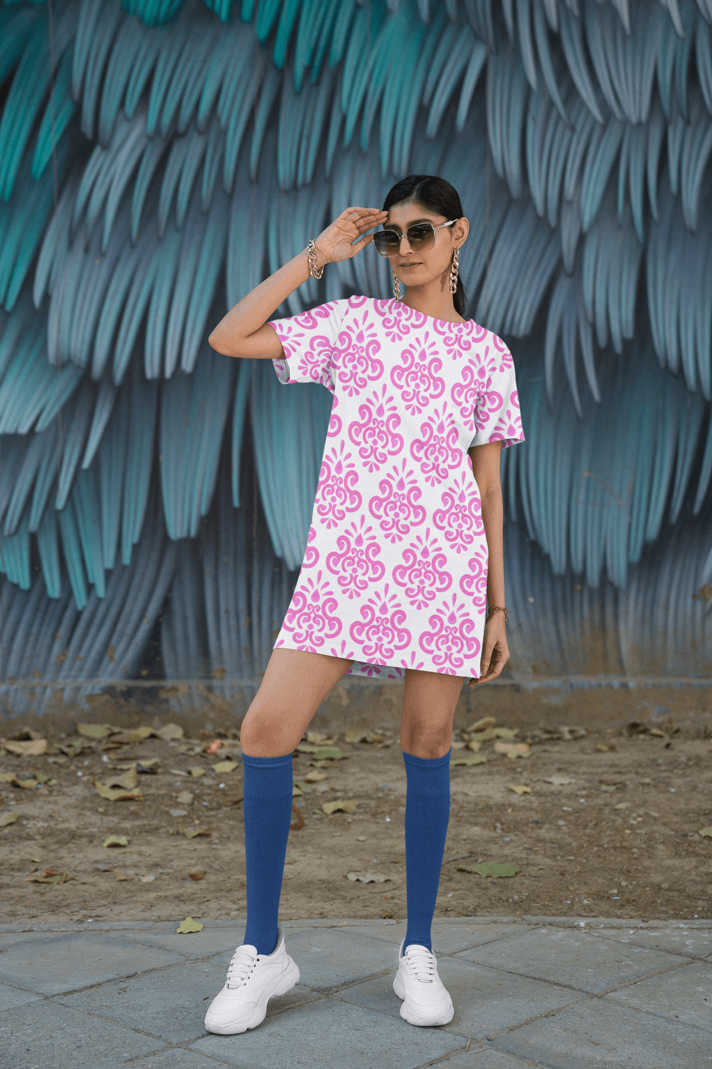 Women's Full Print T-Shirt Dress