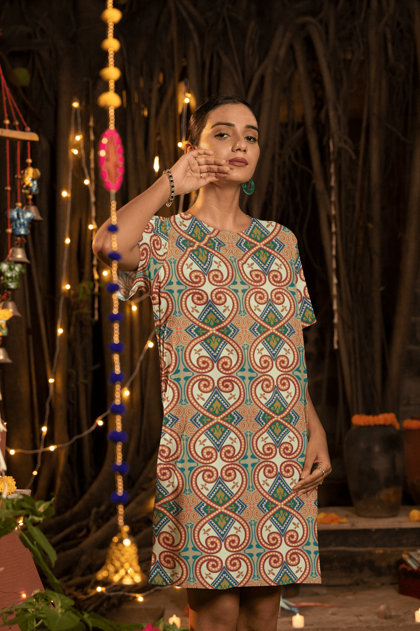 Women's Full Print T-Shirt Dress