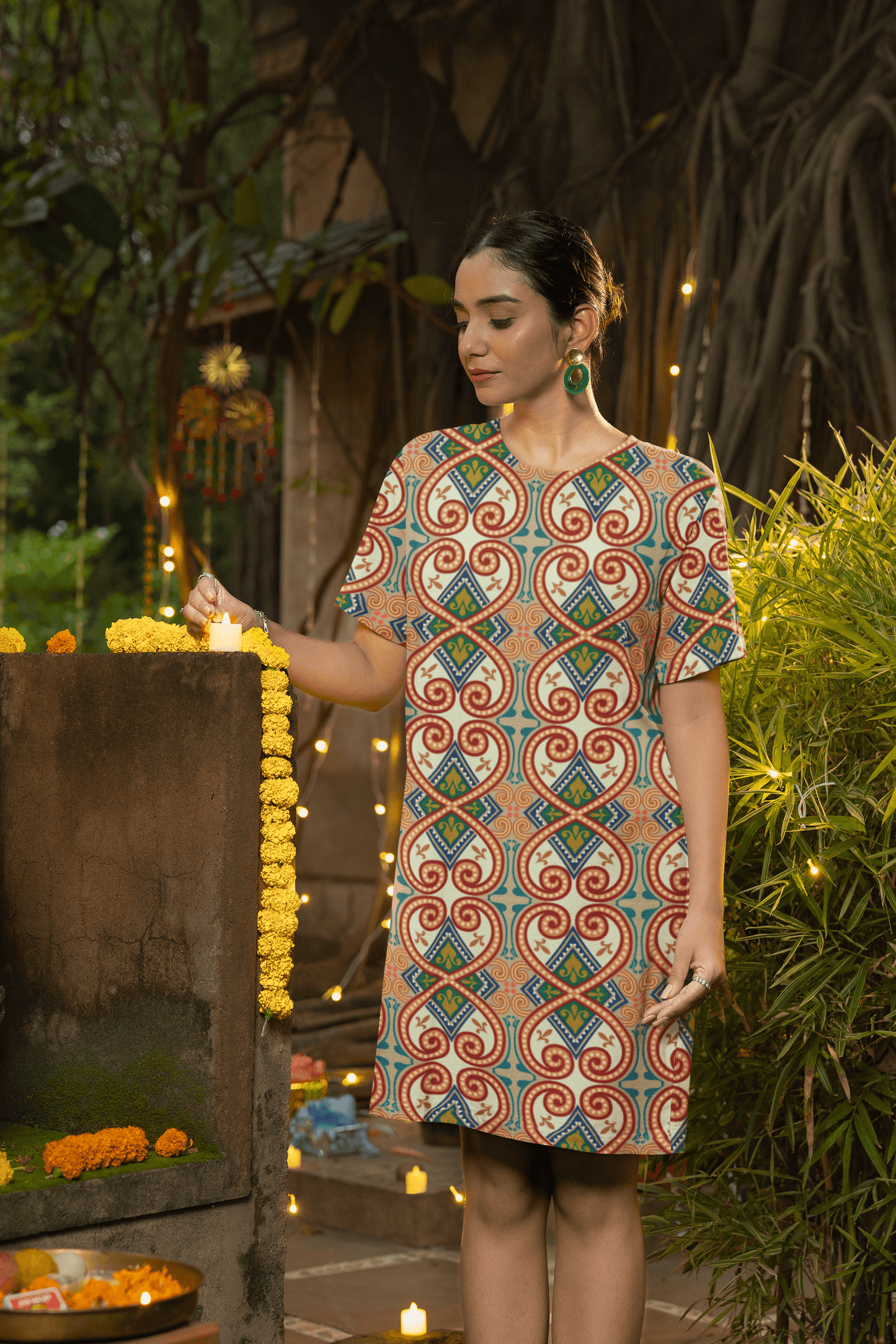Women's Full Print T-Shirt Dress