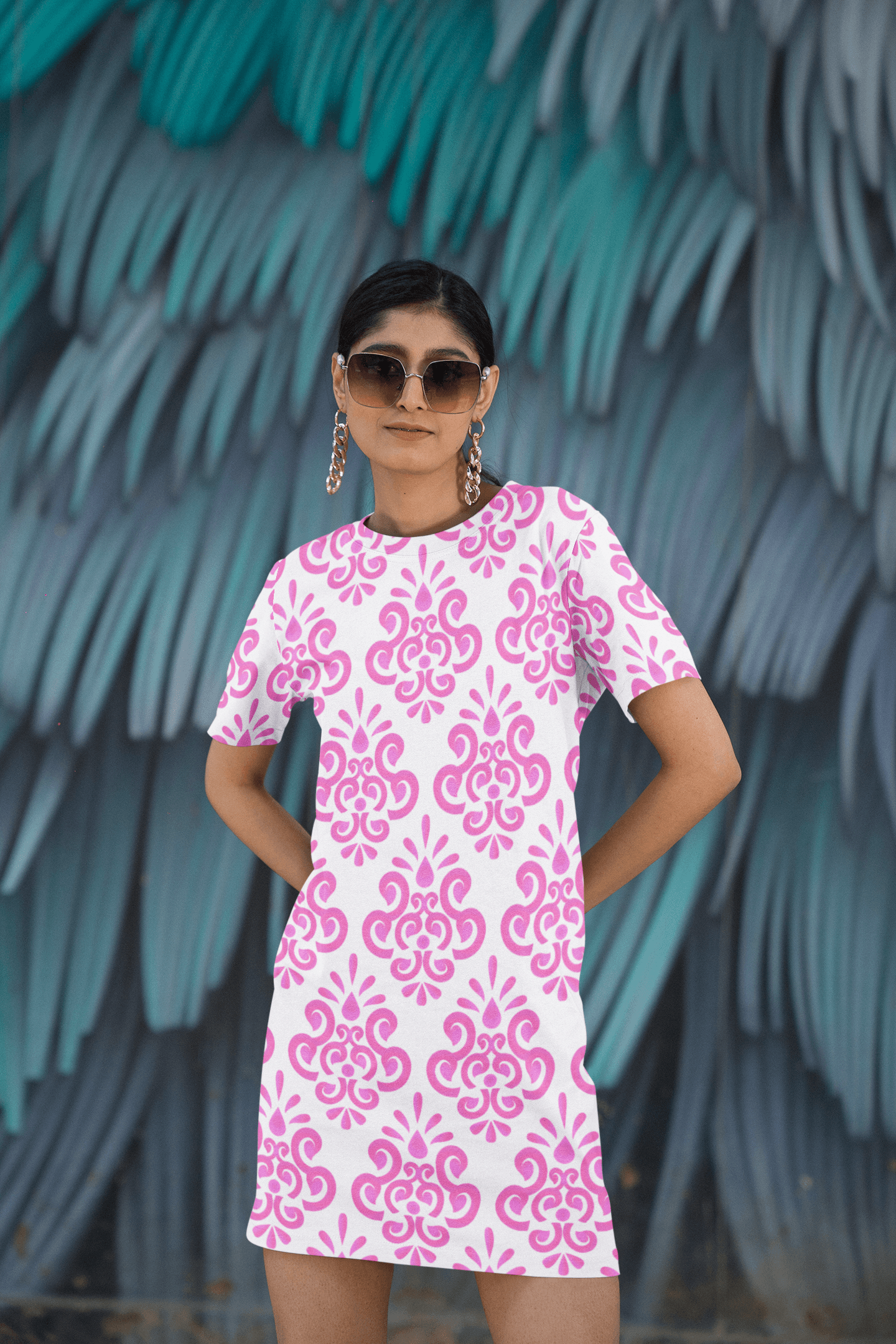 Women's Full Print T-Shirt Dress