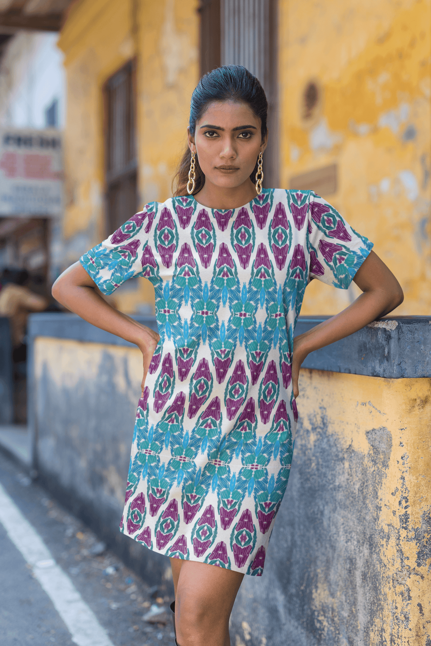 Women's Full Print T-Shirt Dress