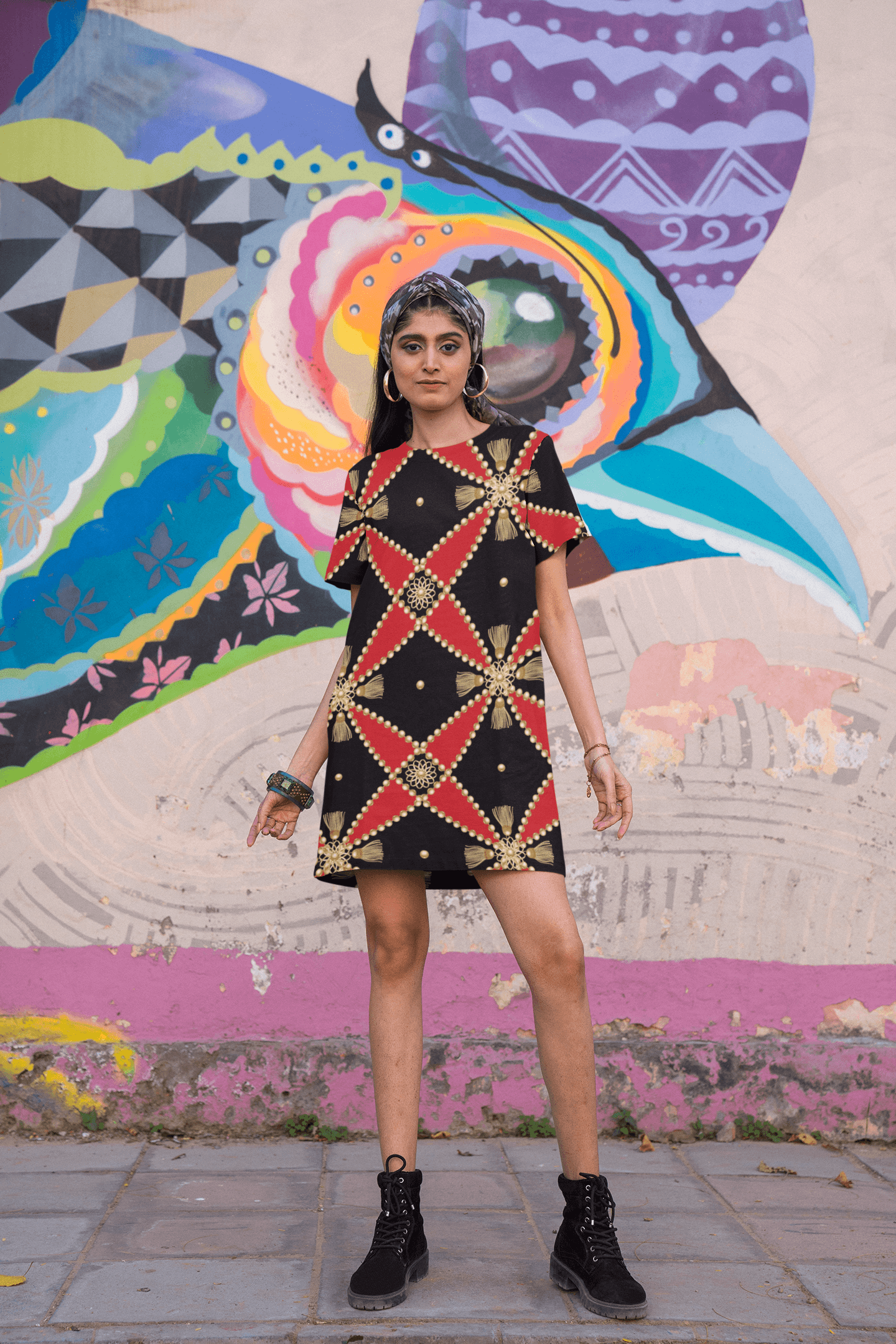 Women's Full Print T-Shirt Dress