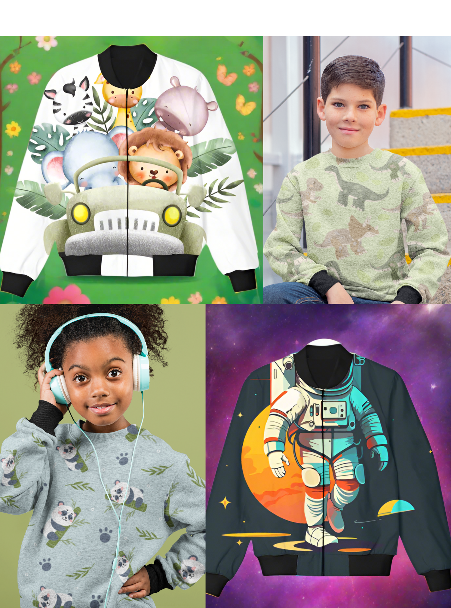 Kids Full Print Sweatshirts & Bomber Jackets